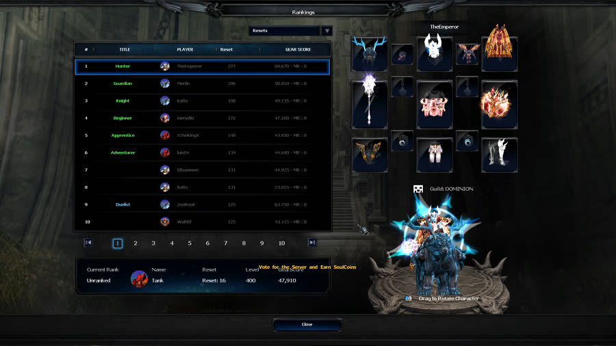 Ranking In Game